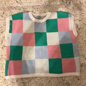 Colorful Checkered Women's Sweater